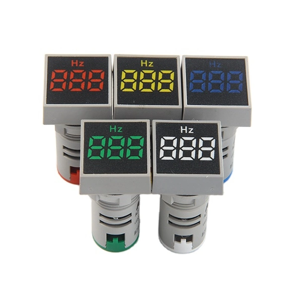 22mm Panel Mount LED Power Single Phase Frequency Meter Indicator Pilot Signal Light Lamp